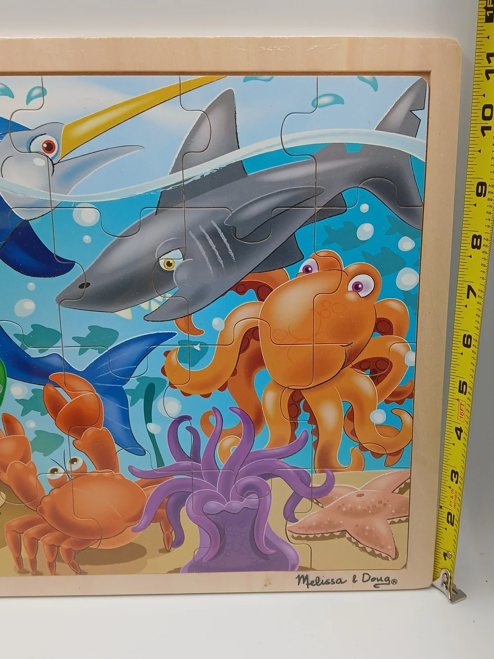 Melissa & Doug Under The Sea Wooden Jigsaw Puzzle 24 Pcs Ages 3+ 15.5